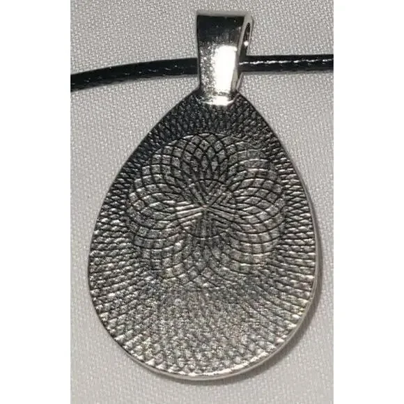 Handmade Acrylic Skin Pendant Necklace Teardrop Pink Blue White Silver Black - Picture 4 of 4